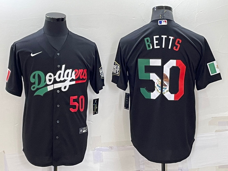 Men's Los Angeles Dodgers #50 Mookie Betts Black Mexico Cool Base Stitched Baseball Jersey Men's Los Angeles Dodgers #50 Mookie Betts Black Mexico Cool Base Stitched Baseball Jersey